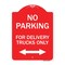 Signmission No Parking No Parking for Delivery Trucks Only With Bidirectional Arrow, A-DES-RW-1824-23666 A-DES-RW-1824-23666 - alternate 1